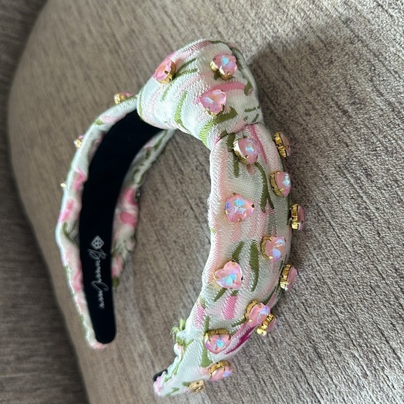 Brianna Cannon Garden Party Headband with Light Pink Heart Crystals NWT - Picture 9 of 10